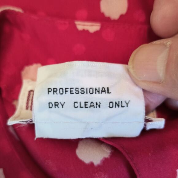 Vintage Y2K Maggy London Silk Midi Dress Women's Sz 6 Red Polka Dot Long Sleeve - Picture 15 of 16